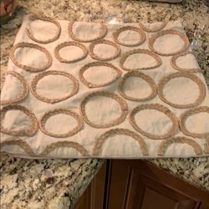 2 Pier One pillow covers 18x18 tan w/braided rope